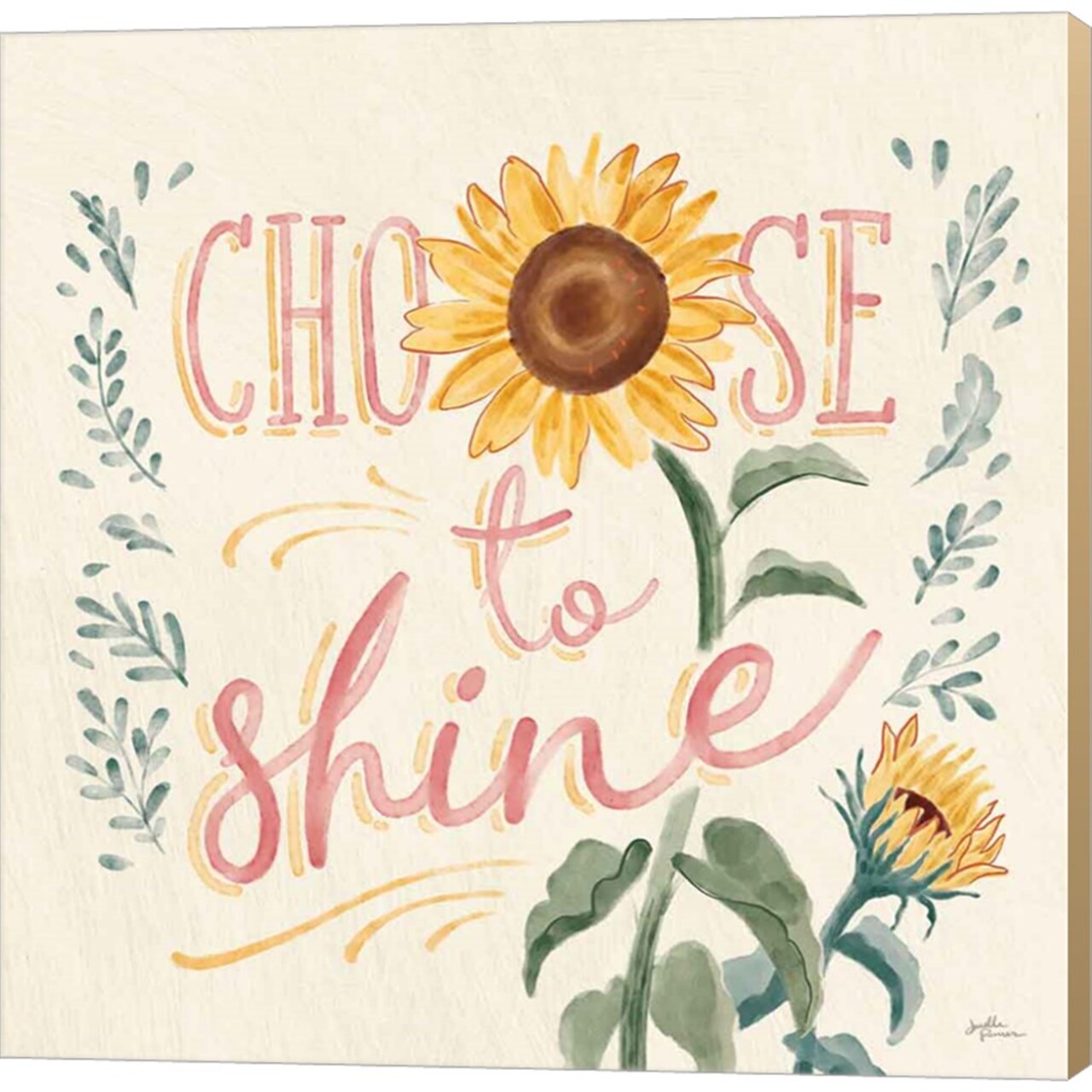 Sunflower Season VII Bright by Janelle Penner 12" x 12" Canvas Wall Art